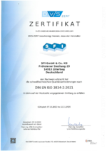 SFI Anlagenbau - Zertifikat DIN EN ISO 3834-2